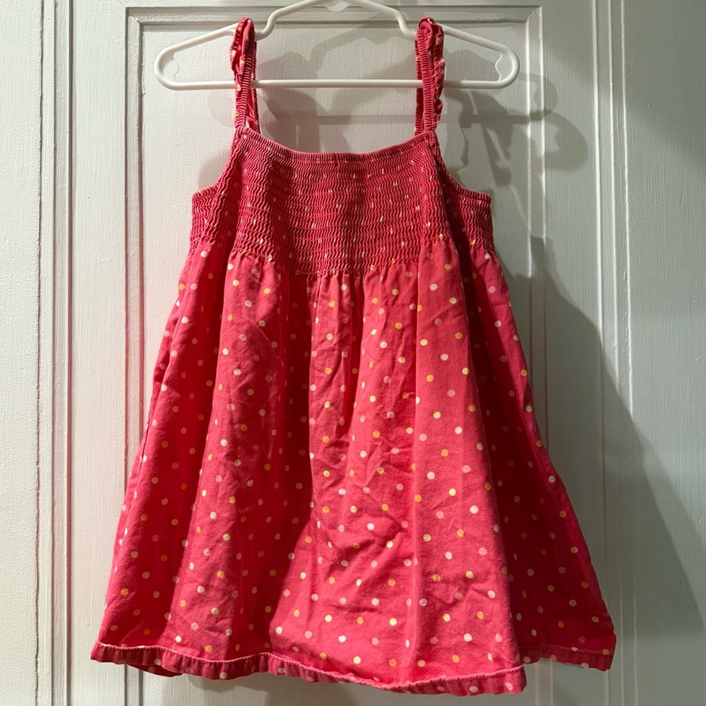 Vintage Gymboree “Rainbow Sherbert”Pink Polka Dot Sundress, size 18-24 mo